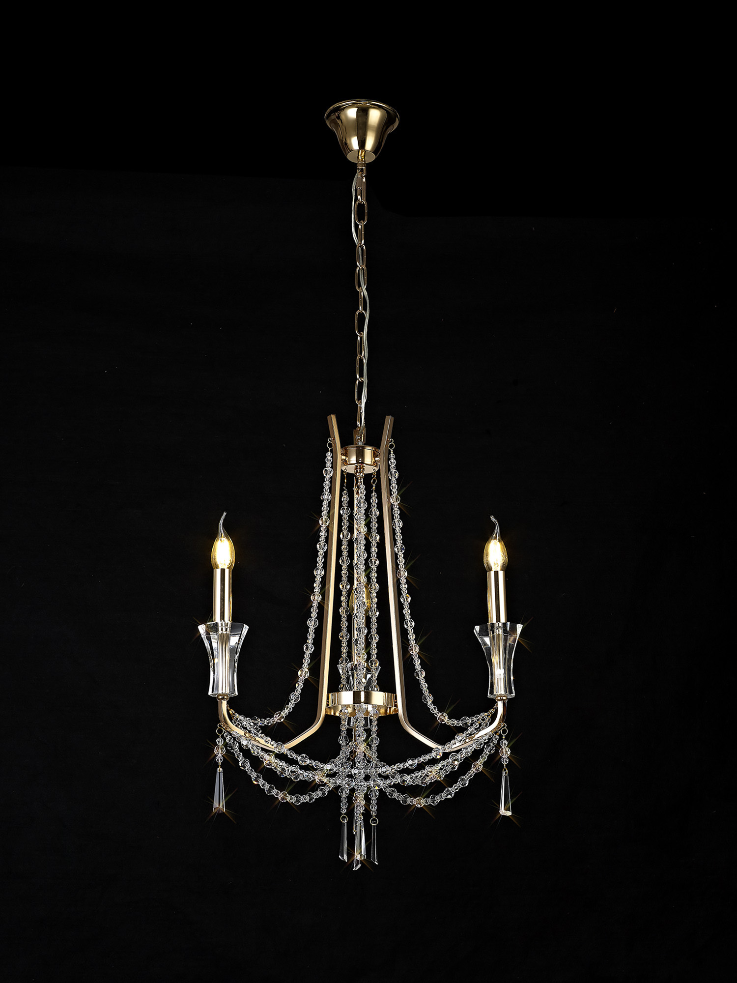 Armand French Gold Crystal Ceiling Lights Diyas Modern Chandeliers